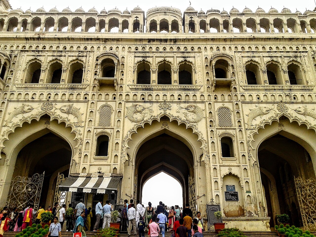 Visitors cross the courtyard outside Bara Imambara in Lucknow.